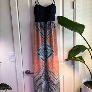 Colorful Maxi Dress with Geometric Pattern